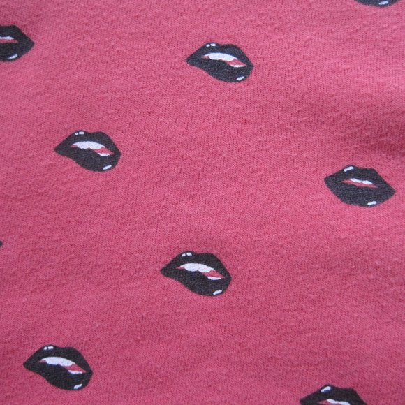 Wildfox Couture Lip Service Sweatshirt Red Boxy Pullover Sweater Top M - Picture 7 of 13